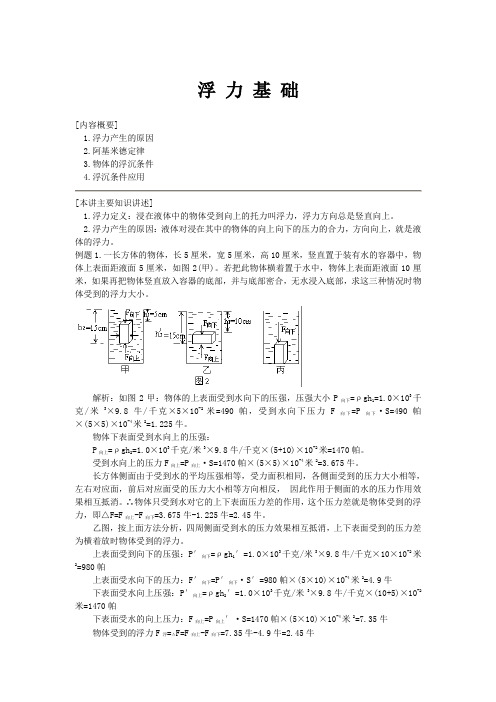 浮 力 基 础