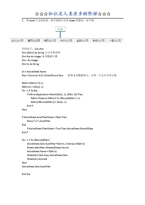 VBA 编程常见实例