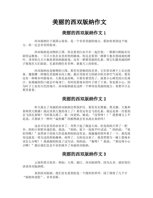 美丽的西双版纳作文