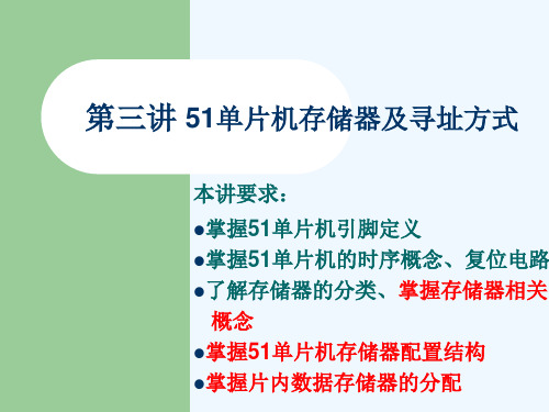 第三讲51单片机存储器及寻址方式