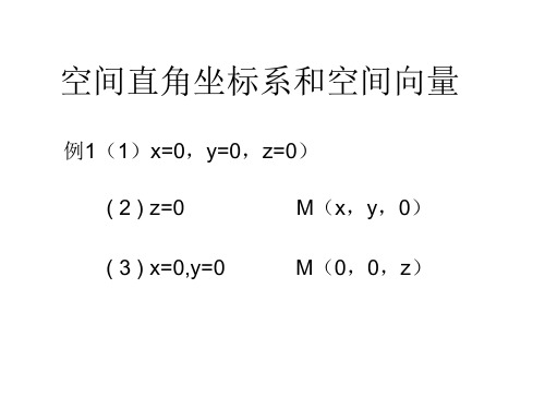 空间直角坐标系和空间向量