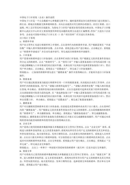 中国电子口岸系统操作流程