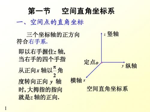 第一节 空间直角坐标系