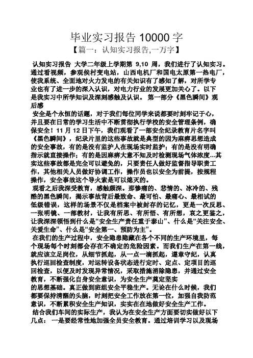 工作报告之毕业实习报告10000字