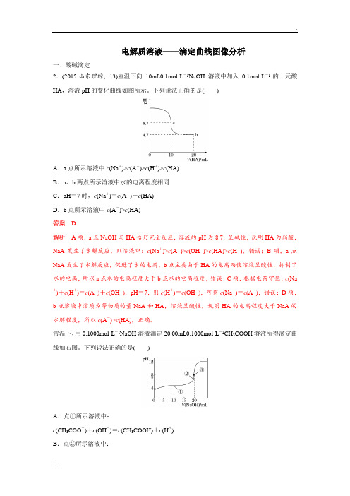 电解质溶液——滴定图像分析