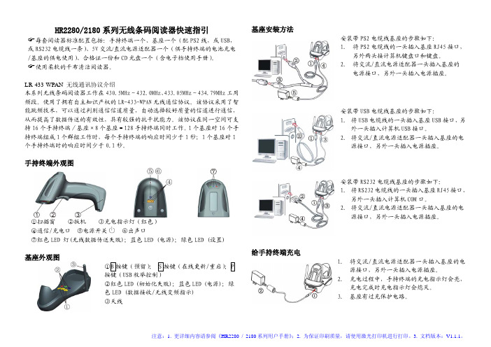 激 光 条 码 阅 读 器 快 速 使 用 指 南