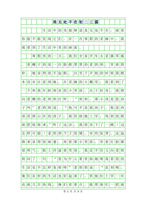 年美无处不在初二作文600字