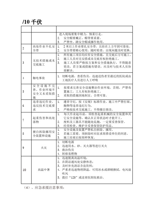 市政道路工程安全施工应急预案