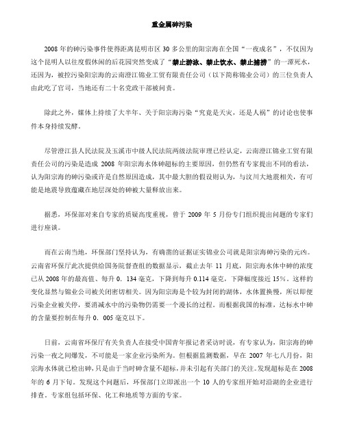 环境化学阳宗海砷污染