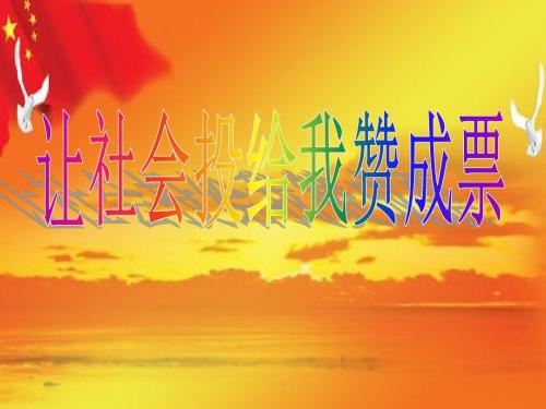 九年级思品《让社会投我赞成票》