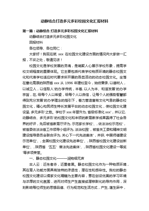 动静结合打造多元多彩校园文化汇报材料