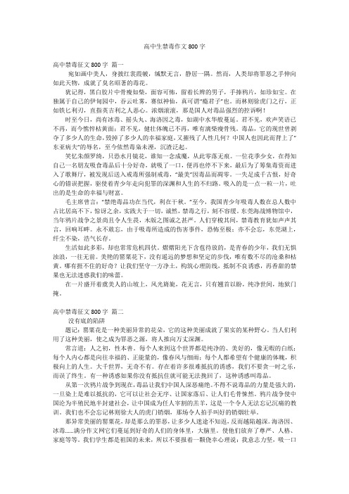 高中生禁毒作文800字