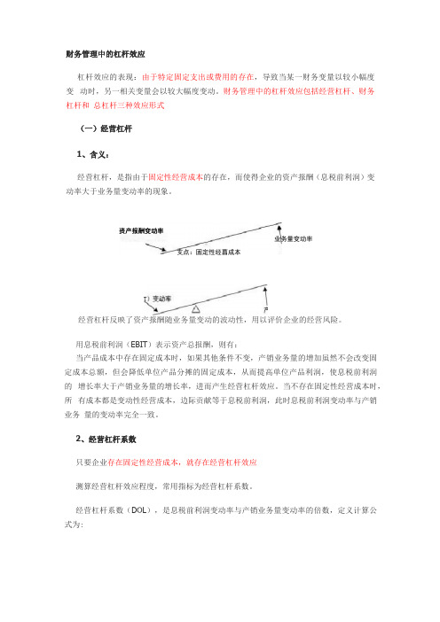 财务管理中的杠杆效应