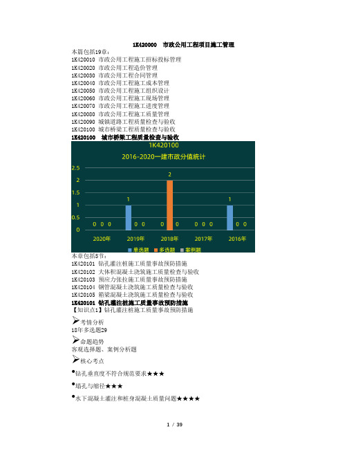 一级建造师  城市桥梁工程质量检查与验收-   市政公用工程竣工验收与备案