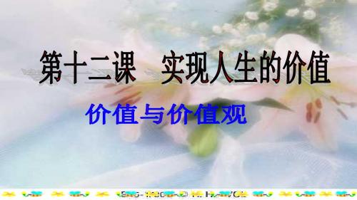 广东省中山市中山纪念中学人教版高中政治必修四课件：12-1价值与价值观1