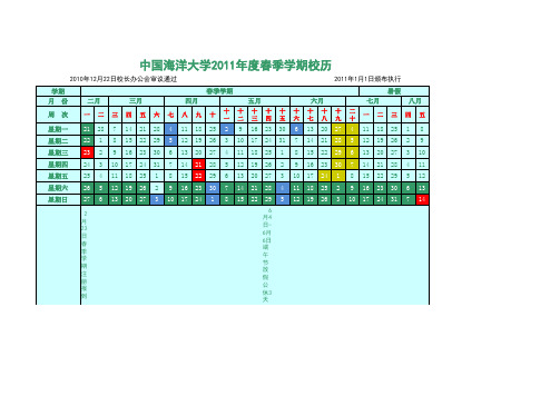 海大11校历