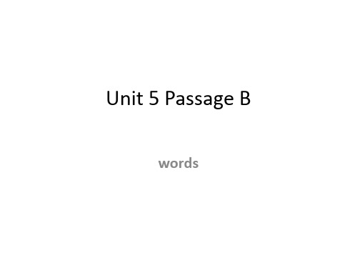 Unit 5 Passage B