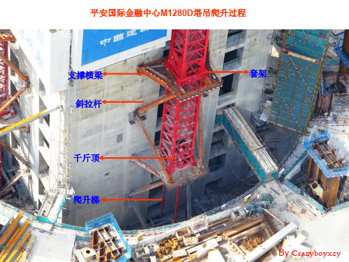 平安国际金融中心M1280D动臂塔吊爬升过程详解