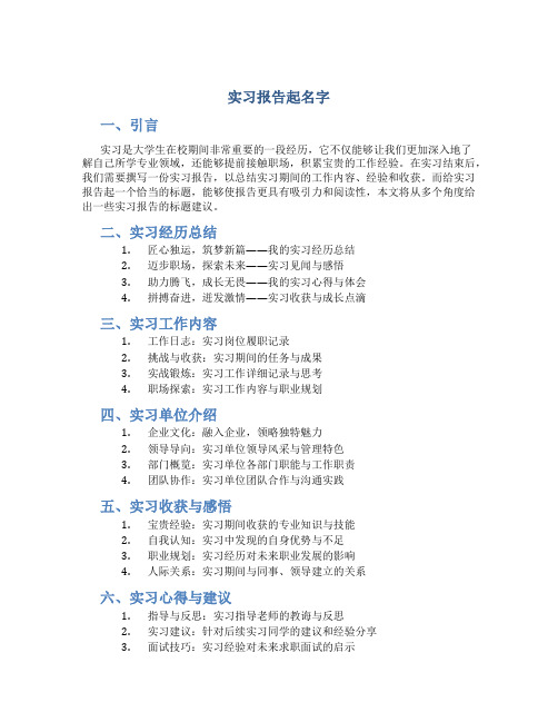 实习报告起名字