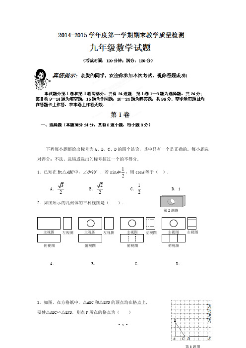 华师大版初三期末试题1