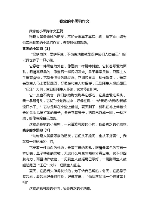 我家的小黑狗作文