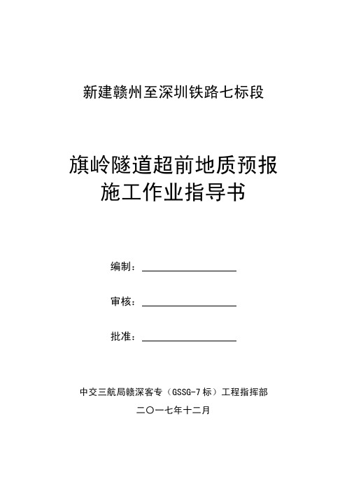 隧道超前地质预报施工作业指导书