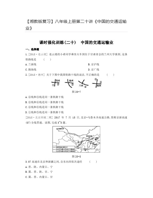 【湘教版复习】八年级上册第二十讲《中国的交通运输业》