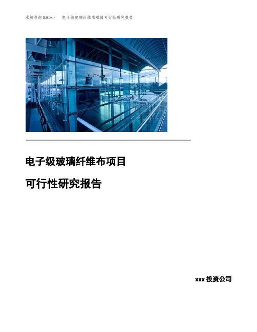 电子级玻璃纤维布项目可行性研究报告