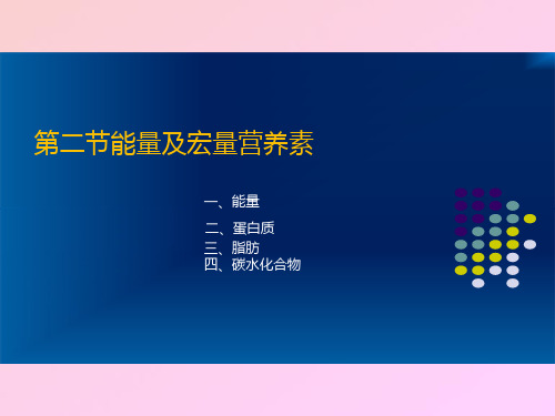 能量及宏量营养素4、三级公共营养师基础