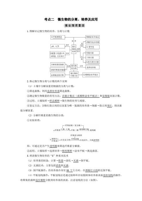 2021高考生物二轮复习专题八生物技术实践考点二微生物的分离培养及应用学案.doc