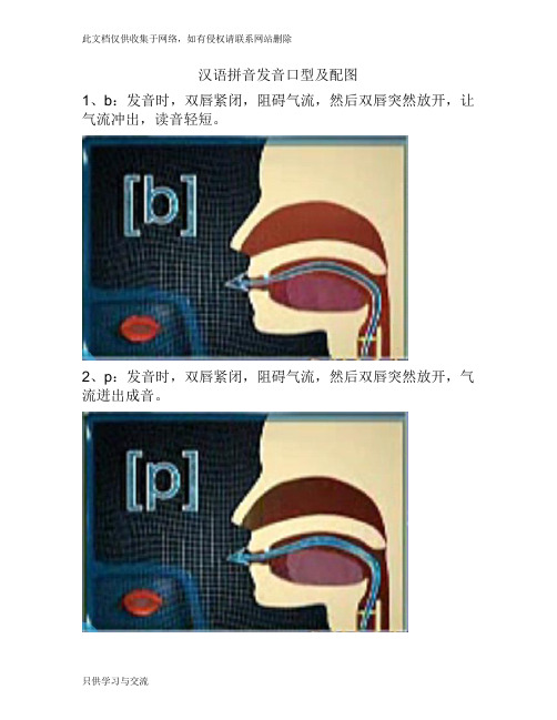 汉语拼音发音口型及配图教学总结