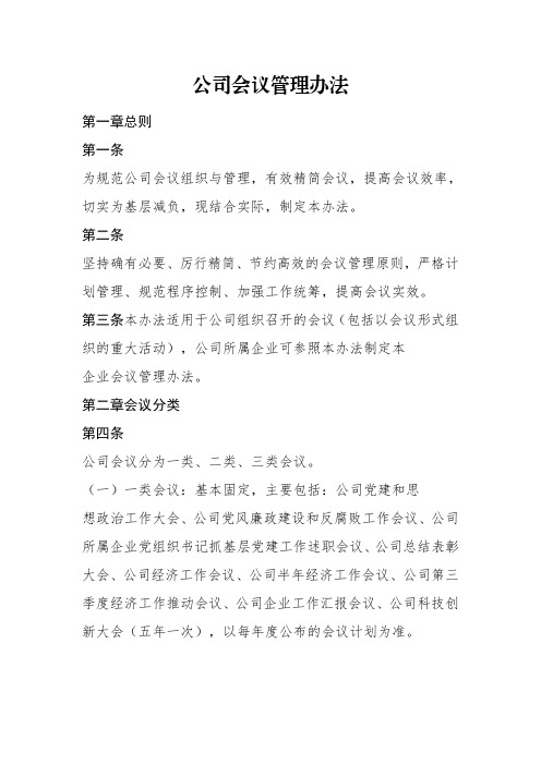 公司会议管理制度