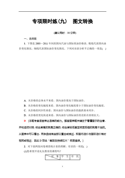 2018年高考一轮江苏语文_专项限时练9__图文转换