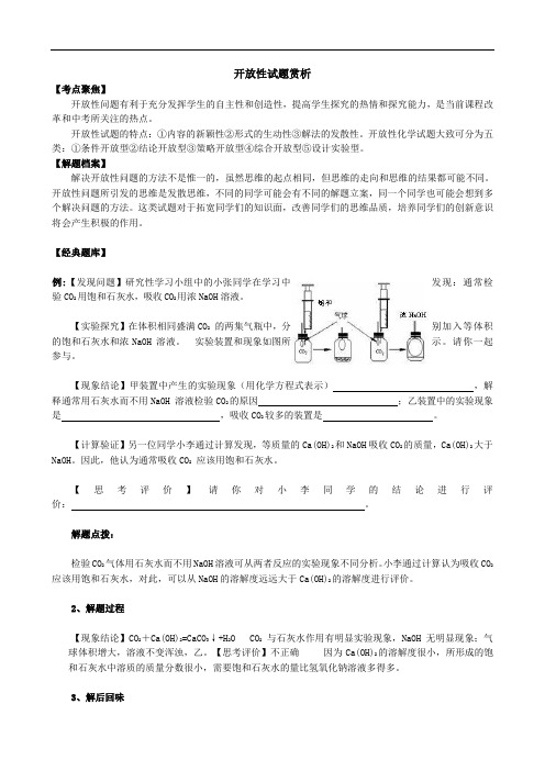 精品中考热点题型预测：开放性试题赏析(人教新课标九年级) 146957