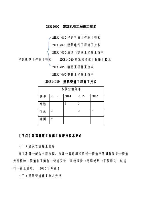 2019二建-机电实务-精讲班-14、2019二建机电精讲班第14讲：2H314010-建筑管道工程施工技术