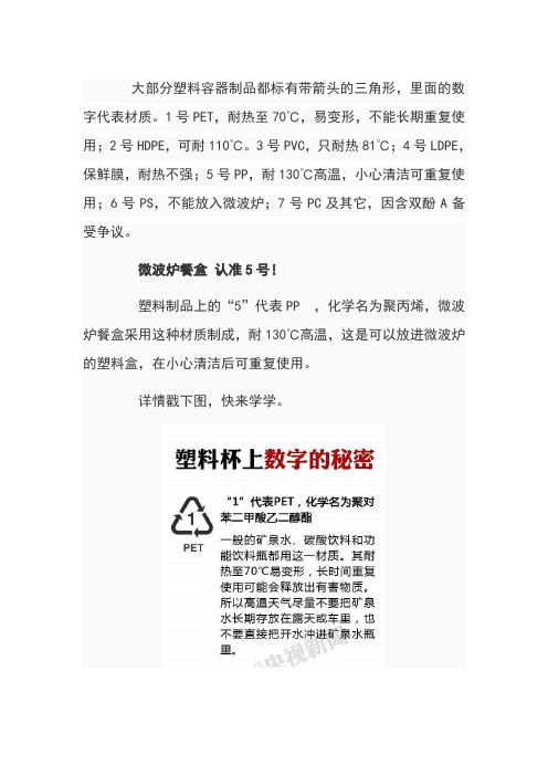 塑料三角型数字含义