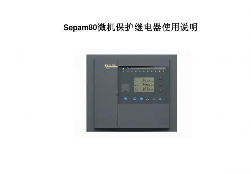 Sepam80综合继保使用手册A