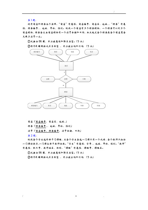 数据库10个ER图练习题(只有ER图)