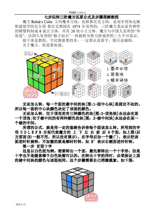 七步玩转三阶魔方还原公式和步骤图解教程