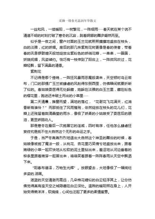 采撷一缕春光温润年华散文