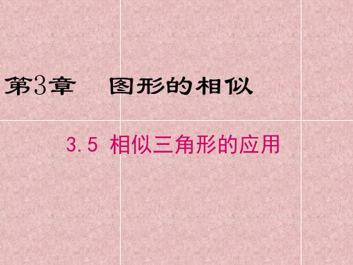 湘教版九年级数学上册第3章教学课件：3.5 相似三角形的应用(共31张PPT)