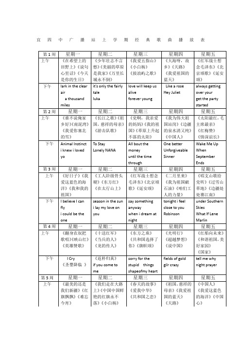 学校广播站播放的经典曲目