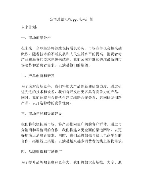 公司总结汇报ppt未来计划