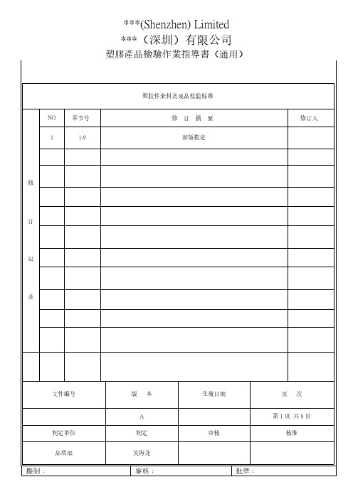 塑胶产品外观检验标准.DOC