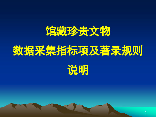 馆藏珍贵文物数据采集指标项及着录规则说明课件