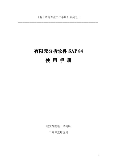 SAP84使用手册