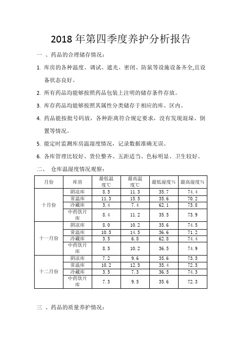 药品养护分析