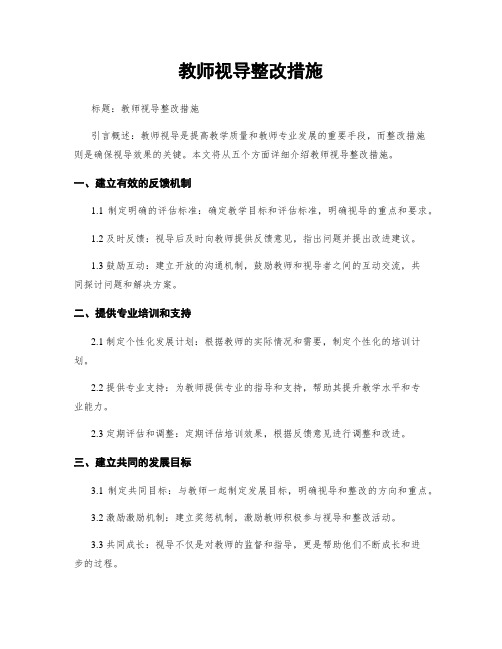 教师视导整改措施