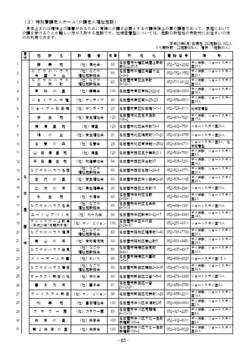 (3)特别养护老人ー(介护老人福祉施设)