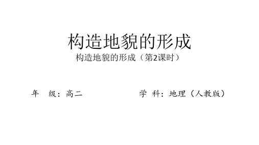 人教版高中地理选择性必修第1册 第二章第二节：构造地貌的形成 第二课时